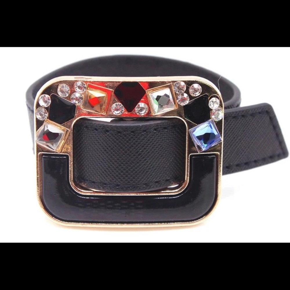 NEW💕💕Black Leather strap with Stones